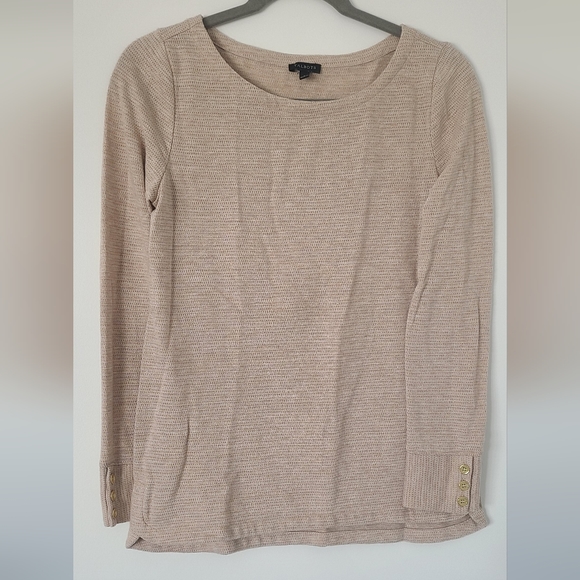 Talbots sweater champagne color with metallic gold sparkle 🌟 - Picture 2 of 12